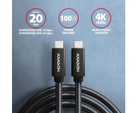 Axagon BUCM32-CM20AB, SPEED+ kabel USB-C - USB-C, 2m, USB 20Gbps - 1353478 - zdjęcie 3